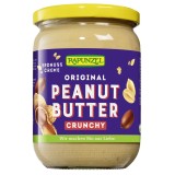 Unt de arahide crocant vegan ecologic Rapunzel 500g cu zahar din trestie si sare de mare