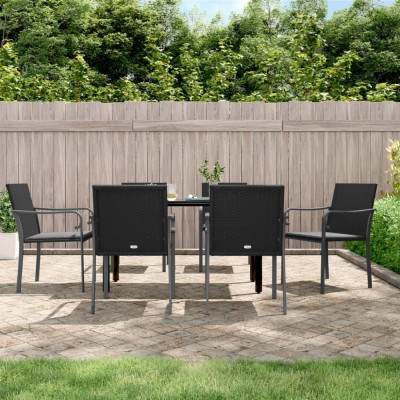 vidaXL Set mobilier de grădină cu perne, 7 piese, poliratan și oțel 3186960 foto
