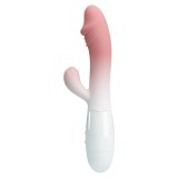 Vibrator Iepuras Snappy, 30 Moduri Vibratii, Silicon, Roz/Alb, 19 cm