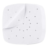 Set 100 hartii de copt pentru friteuza cu aer cald Ecoopts, 19 x 19 cm, alb
