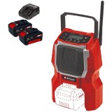 Einhell TC-RA 18 Li BT PXC + Twinpack + 4514095 - Radio + Set 2 acumulatori si incarcator Li-Ion 18 V 4 Ah