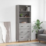 VidaXL Dulap &icirc;nalt, gri sonoma, 69,5x34x180 cm, lemn compozit