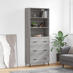 vidaXL Dulap &icirc;nalt, gri sonoma, 69,5x34x180 cm, lemn compozit 3189403