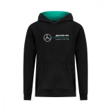 Mercedes AMG Petronas hanorac cu glugă pentru copii Logo black F1 Team 2023 - 128 cm (dětsk&eacute;)
