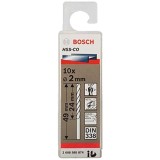 Bosch 2608585874 - Set burghie metal HSS-CO 2 mm tija cilindrica 10 bucati