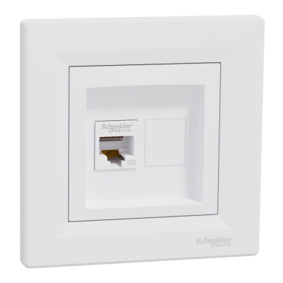 Priza RJ45 simpla UTP CAT5E Schneider Asfora alb EPH4300121 foto
