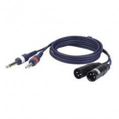 Cablu audio 2 Jack 6.3 mono la 2 XLR tata DAP Audio FL-443-3m foto