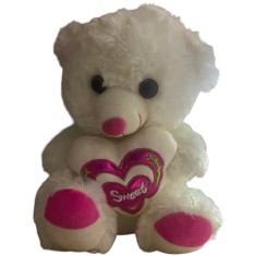 Ursulet crem din plus cu inima sweet 25 cm