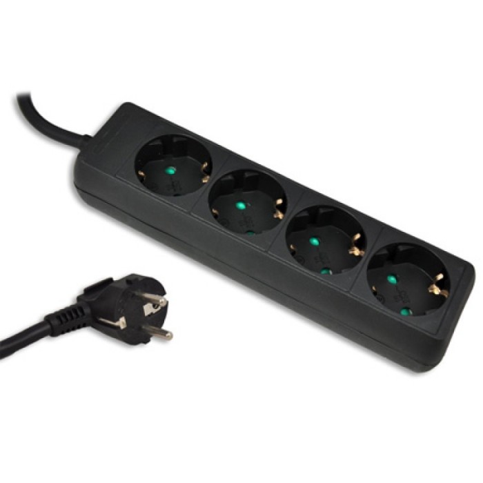 Prelungitor 4 prize, 1.5 m, 10 A, 2300 W, Negru Prelungitor 4 prize, 1.5 m, 10 A, 2300 W, Negru
