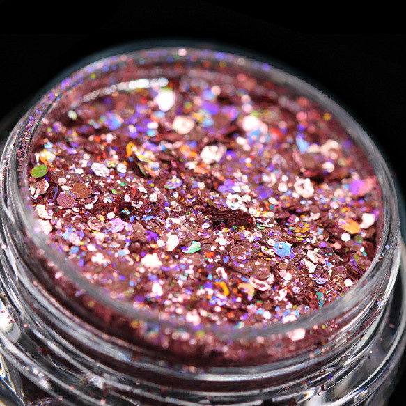 Glitter cosmetic holografic(roz) pentru machiaj/bodyart PK128 KAJOL Beauty&reg;,