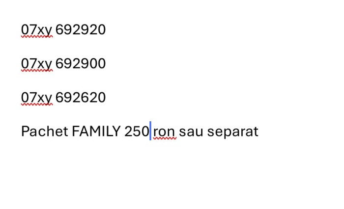 Cartele numere usoare consecutive