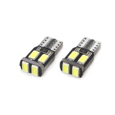 Set becuri auto cu LED CANBUS compatibil T10 W5W 6 SMD Alb 12V, destinat competitiilor auto sau off-road