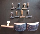 NI706 Ștampile rom&acirc;nești de &icirc;ntreprindere, perioada comunistă, lot de 11 ștampile