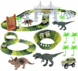 Set Pista Flexibilă - Parcul Dinozaurilor, 153 Elemente, Verzi Diferite Nuanțe, Kruzzel