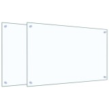 Cumpara ieftin Panou antistropi bucatarie 2 buc. transparent 80x50 cm sticla