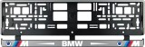 Cumpara ieftin Set 2 bucati, suport numar inmatriculare argintiu BMW MPower, Autohelix MSA