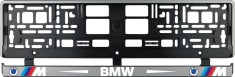 Set 2 bucati, suport numar inmatriculare argintiu BMW MPower