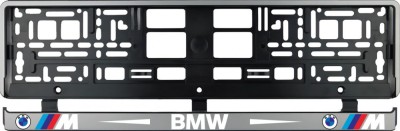 Set 2 bucati, suport numar inmatriculare argintiu BMW MPower foto
