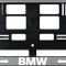 Set 2 bucati, suport numar inmatriculare argintiu BMW MPower