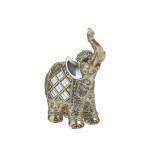 Elefant decor din rasina Golden Silver 12 cm x 16 cm, Inart