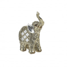 Elefant decor din rasina Golden Silver 12 cm x 16 cm