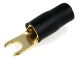 Terminal aurit tip furcă M4 10mm2 izolată neagră