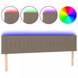 Cumpara ieftin Tablie de pat cu LED, gri taupe, 180x5x78/88 cm, textil