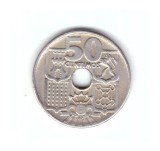 Moneda Spania 50 centimos 195-, stare buna, curata