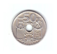 Moneda Spania 50 centimos 195-, stare buna, curata