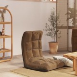 Scaun de podea pliabil, maro, material textil