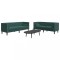Gossi set canapele chesterfield cu perne rulou 2 piese verde catifea
