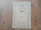 CARTE TEHNICA REPARATII DODGE D5 * CCA 1937-1940