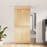 Cumpara ieftin Usa glisanta Natural si Alb 90 x 210 cm Lemn de Pin Solid