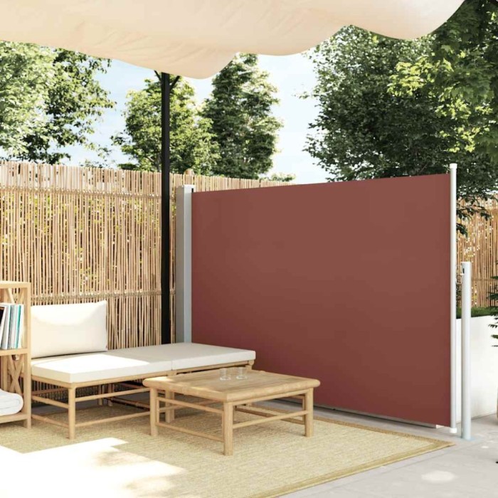 Copertină laterală retractabilă, maro, 140x300 cm