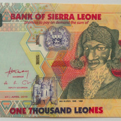 BANCNOTA EXOTICA 1000 LEONES - SIERRA LEONE, anul 2010 *cod 902 D = UNC