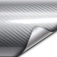 Folie colantare auto Carbon 5D Lacuit Argintiu (3,0m x 1,52m) AVX-KX10273