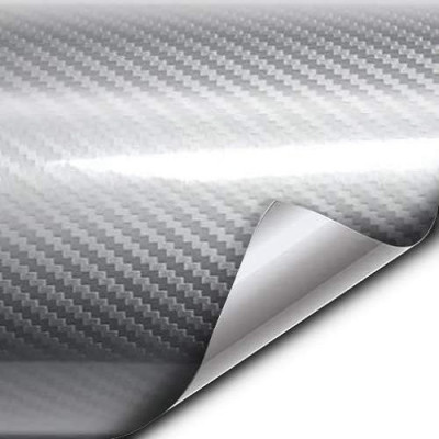 Folie colantare auto Carbon 5D Lacuit Argintiu (3,0m x 1,52m) foto