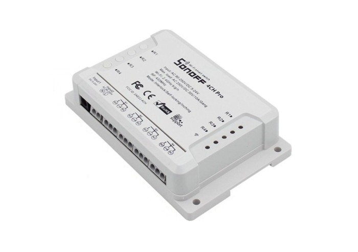 Releu smart 4 canale cu receptor RF 433.92MHz WiFi Sonoff 4CH PRO R3