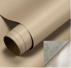 Rola din Piele Ecologica, Culoare Crem Inchis Pentru Reconditionare si Retapitare Canapea, Scaun, Interior Auto, Autoadeziv Puternic, Usor de Aplicat foto
