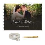 Set Album foto / GuestBook pentru nunta, personalizabil cu poza, A4 landscape, pix si dubluadeziv inclus, 3 piese, accesoriu nunta