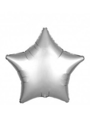 Balon Folie Satin Stea Argintie- 45 cm foto