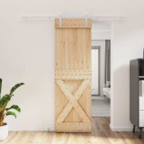 Cumpara ieftin Usa glisanta Natural si Alb 70 x 210 cm Lemn de Pin Solid