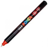 Marker UNI PC-1MR 0. 7 mm, varf metalic fin, rosu, Posca