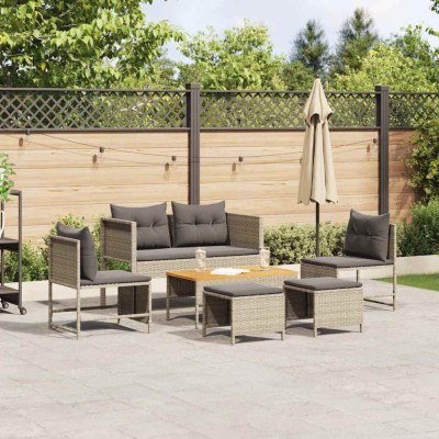 vidaXL Set de canapele pentru grădină 6 pcs gri deschis și gri &amp;icirc;nchis 4104705 foto