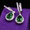 Cercei ARGINT CU Zirconiu Verde Emerald arg82C