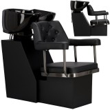 Lavoar frizerie barbershop Ezra, profesional, cu bol ceramic mobil, baterie și duș, pentru salon de coafură și frizerie