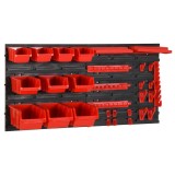 Cumpara ieftin Set rafturi atelier 35 buc. rosu / negru 77x39 cm polipropilena