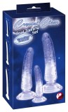 Crystal Clear Zestaw 3 Treningowych Plug&oacute;w Analnych Niebieskie PVC