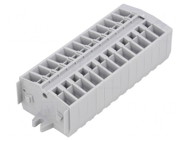 Regletă de conexiuni piste gri 12 pini 800V 24A