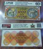REPRODUCERE pe hartie cu filigran si fire UV Proiect bancnota 1.000 Lei 1942